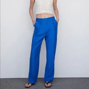 BMWT Mango Women’s Blue Pleat Straight Pants